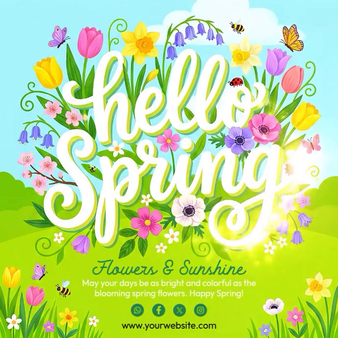 Spring Celebration Square Video Template | PosterMyWall