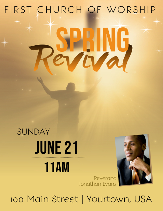 Spring Church Revival Event Flyer Folheto (US Letter) template