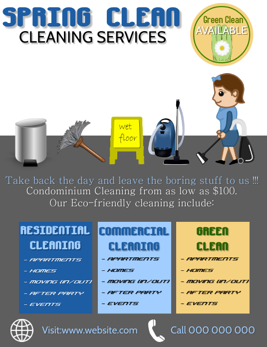 Spring Clean Flyer spring clean cleaning Flyer template | PosterMyWall