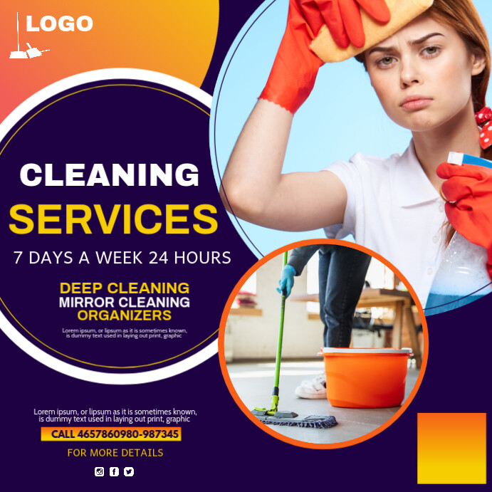 spring cleaning, cleaning services สี่เหลี่ยมจัตุรัส (1:1) template
