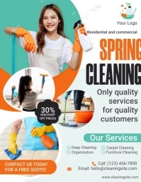 Spring cleaning ad flyer template