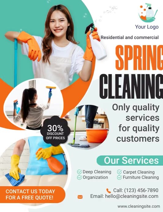 Spring Clean Advert Cleaning Service Flyers Free Template