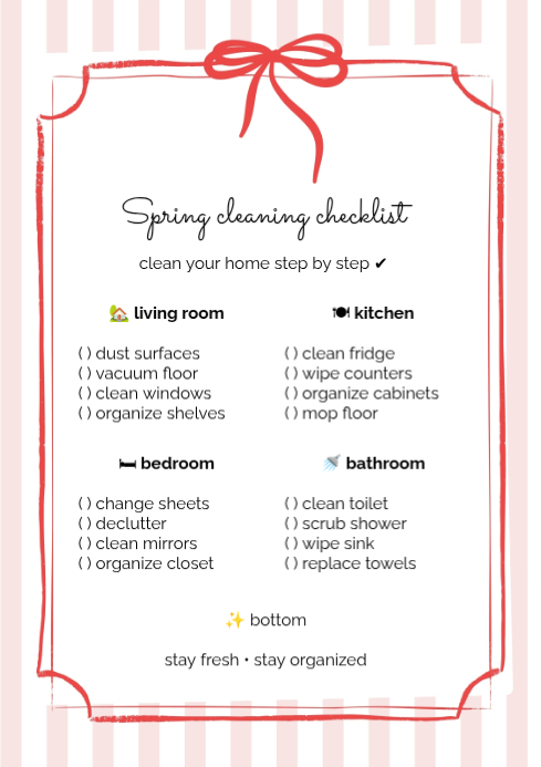 White Cleaning Checklist Flyers Template | PosterMyWall