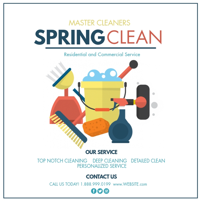 Spring cleaning โพสต์บน Instagram template