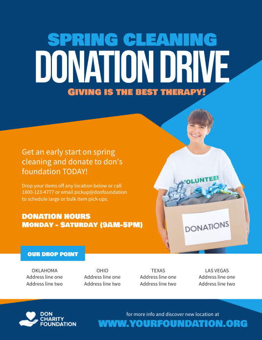 Spring Cleaning Donation Drive Poster Flyer Template PosterMyWall