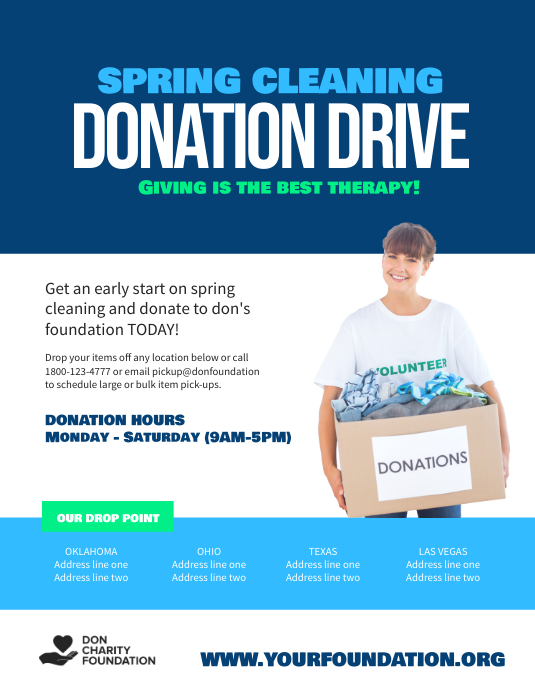 Spring Cleaning Donation Drive Poster Flyer Template PosterMyWall