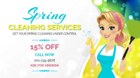 Spring Cleaning Flyer Digital na Display (16:9) template