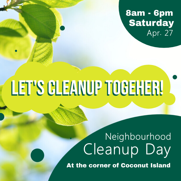 Spring Cleaning Neighbourhood Cleanup Day Instagram Image ...
