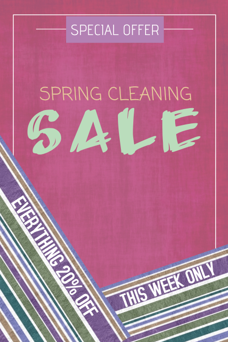 spring cleaning sale pastel portrait poster template | PosterMyWall