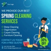 Spring cleaning service advertisement Square (1:1) template