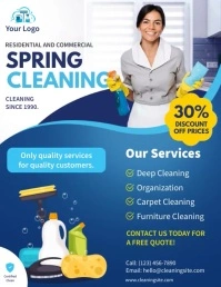 Spring cleaning service flyer template Volantino (US Letter)