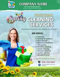 spring cleaning services flyer template