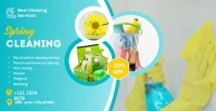 Blue Spring Cleaning Service Video Facebook Ad template