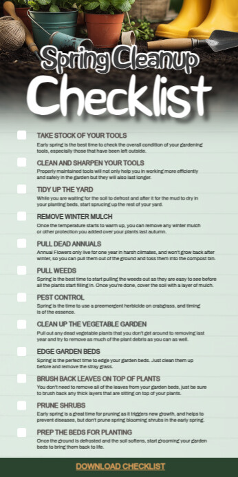 Spring Clean Up Frame Spring Cleanup Checklist Template | PosterMyWall
