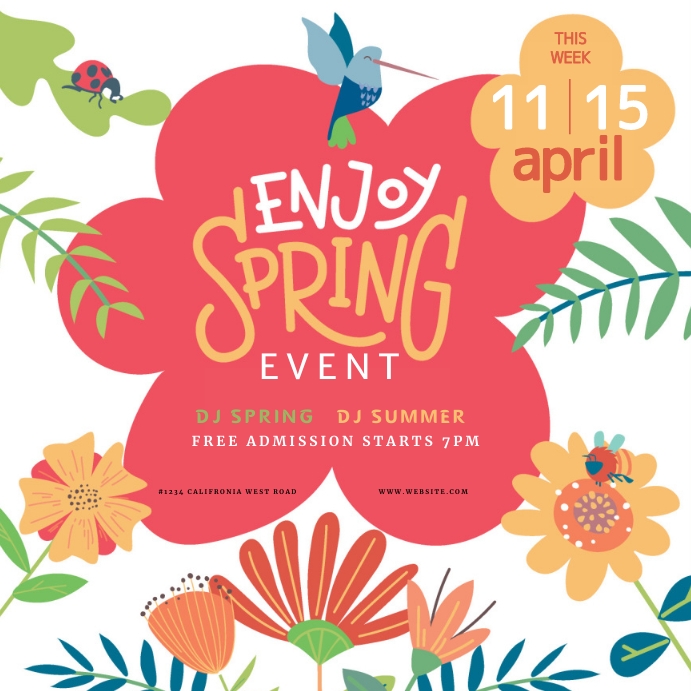 Spring Event Flyer Example SPRING CLUB PARTY EVENT flyer template | PosterMyWall