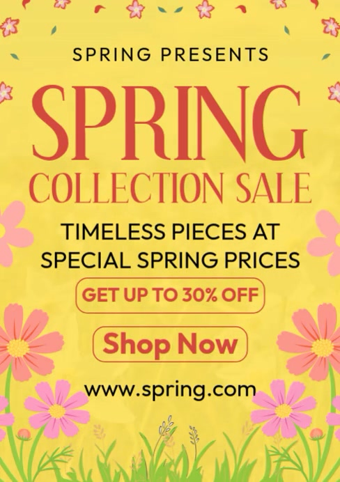 Shopify Header Spring Collection Spring Collection Template | PosterMyWall