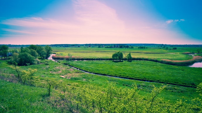 Spring country side zoom background design te Voorlegging (16:9) template