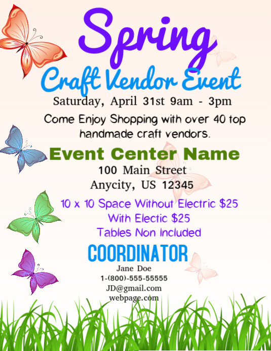 Spring Craft Vendor Event Template PosterMyWall