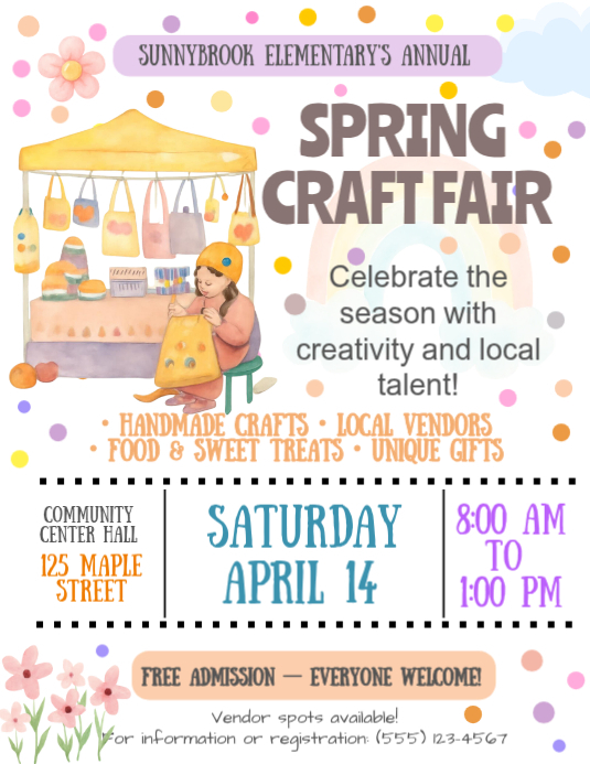 Spring Craft Fair Flyer Template | PosterMyWall