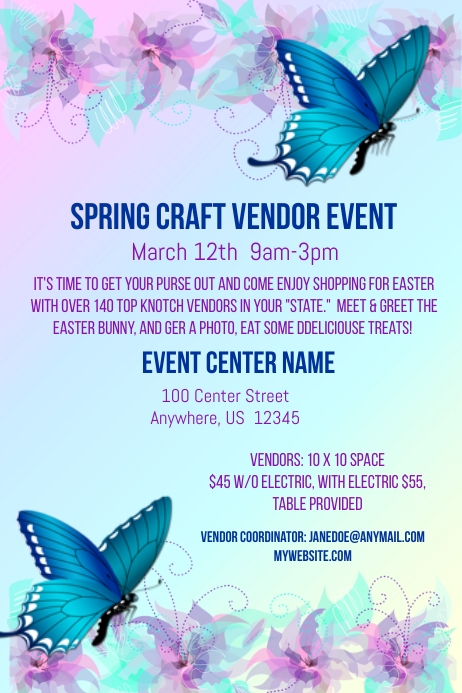 Spring Event Flyer Example Spring Craft Vendor Event Flyer Template | PosterMyWall
