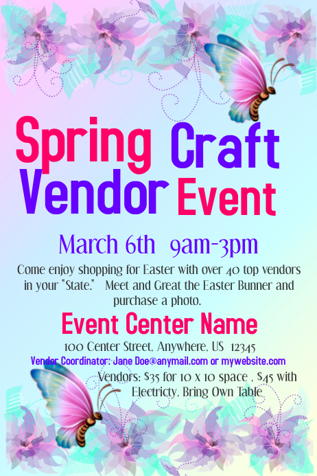 Spring Craft Vendor Event Flyer Template | PosterMyWall