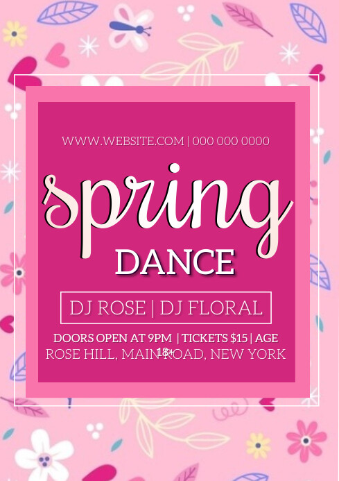 Spring Dance Header SPRING dance PARTY EVENT AD TEMPLATE | PosterMyWall