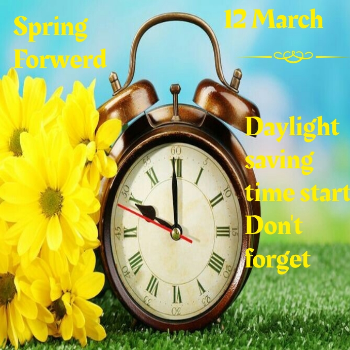 Spring day light saving time instagram post template