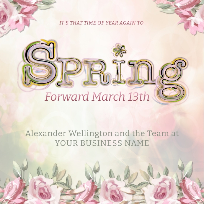 Spring Daylight Savings Time Change Postcard Template | PosterMyWall