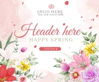 白色 Spring Celebration Rectángulo Mediano Template