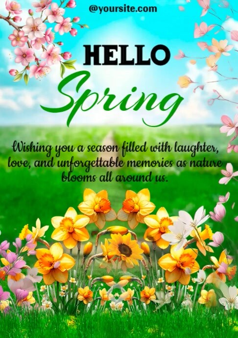 Spring A4 Letters R spring Template | PosterMyWall