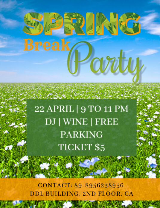 SPRING Ulotka (US Letter) template
