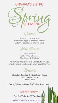 Simple Spring Menu Template Simple Spring Menu Digital Template | PosterMyWall