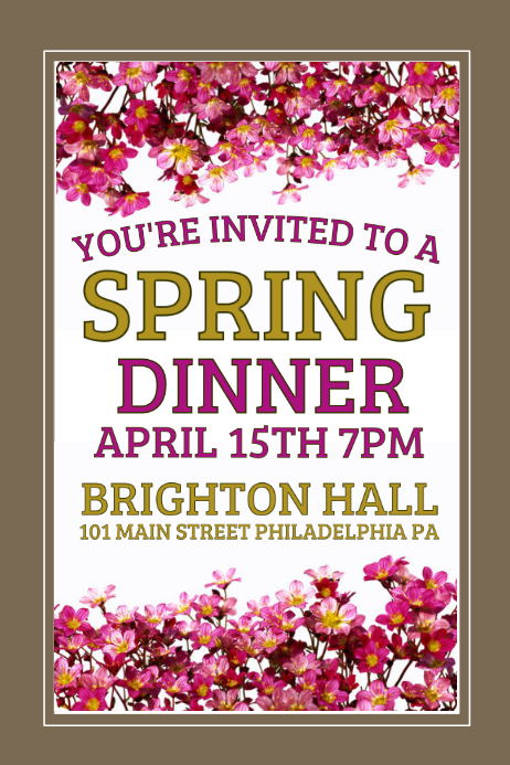 Spring Dinner Template | PosterMyWall