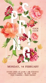 粉色 Spring Display Digital Display Template