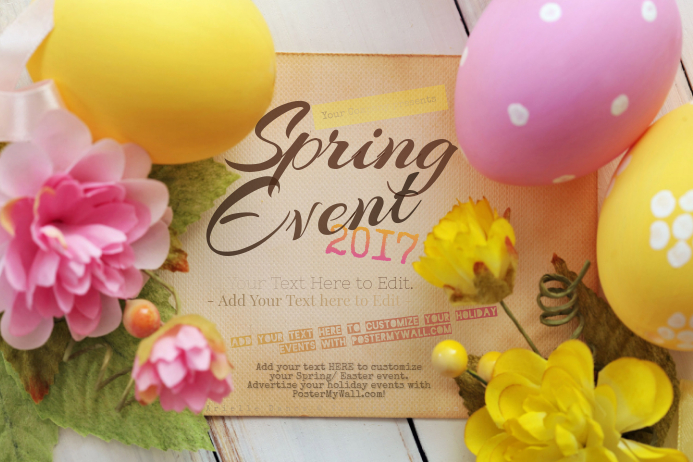 Fruhling Osterei Blumen Rosa Gelb Tupfen Papier Rustikal Vorlage Postermywall