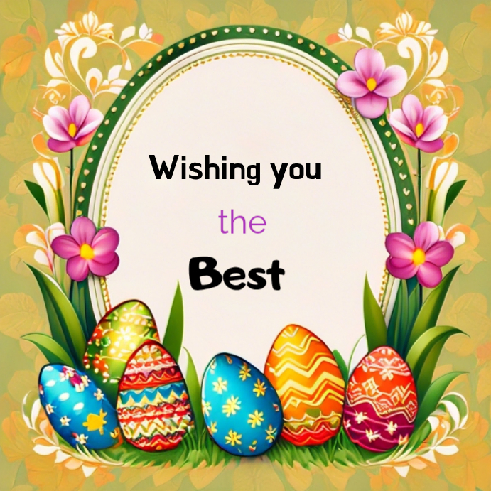Spring Easter Wishes Poster Design Template | PosterMyWall