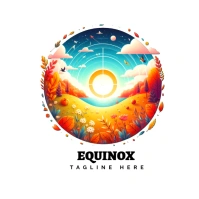 Spring equinox logo template