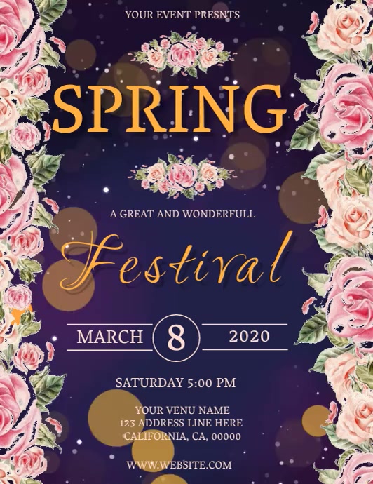 Fun Spring Event Flyer SPRING EVENT FLYER DIGITAL VIDEO Template | PosterMyWall
