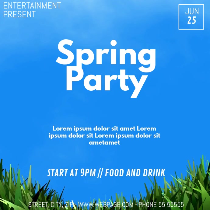 Spring Event party video flyer template PosterMyWall