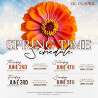 Spring Event Schedule Design Template Persegi (1:1)