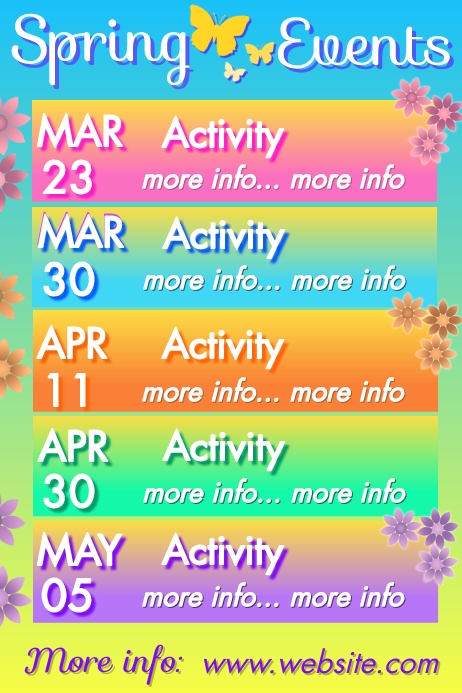 Spring Events Poster Template | PosterMyWall