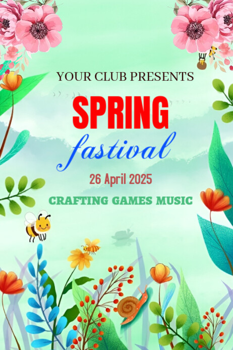 Spring Fastival Poster template
