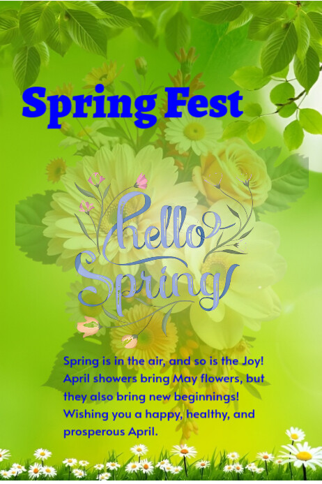 Green Spring Fest Posters Template | PosterMyWall