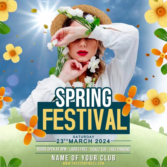 Springfest Logo Design Spring Fest Template | PosterMyWall