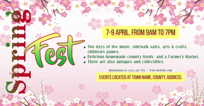 Spring Fest Facebook event template | PosterMyWall