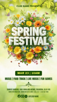 Spring Fest Flyer Digital Display (9:16) template