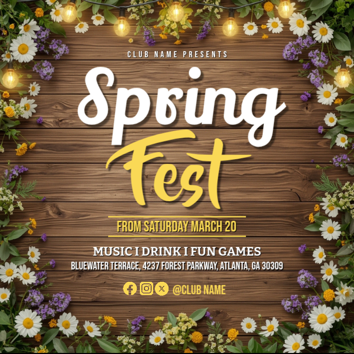 Spring Fest Square Template | PosterMyWall