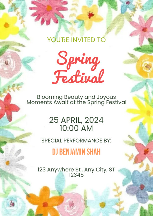 Spring Festival A6 Template | PosterMyWall