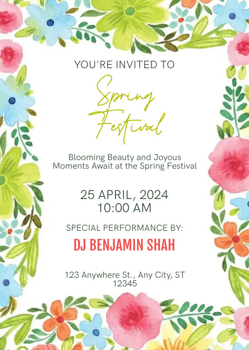 Spring Festival A6 Template | PosterMyWall