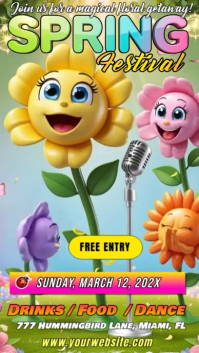 Floral Spring Festival Celebration video Instagram-Story template